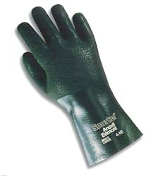 GLOVE PVC GREEN NITRILE;DIP 14 IN ROUGH FINISH - General Purpose